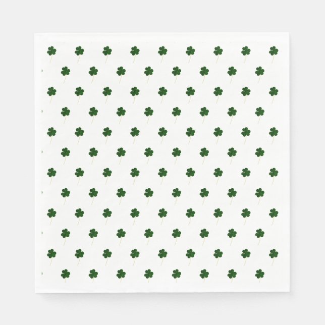 Elegant Shamrock Pattern Irish Good Luck Clovers Napkins (Front)