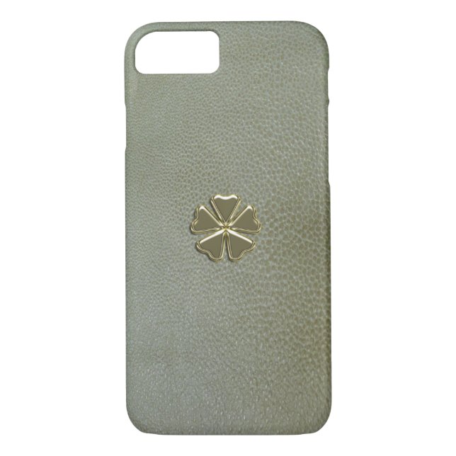 Elegant  Shamrock St.Patrick`s Day,Green Leather Case-Mate iPhone Case (Back)