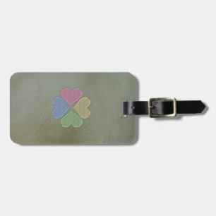 Elegant  Shamrock St.Patrick`s Day,Green Leather Luggage Tag