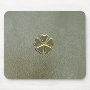 Elegant Shamrock St.Patrick`s Day,Green Leather Mouse Pad