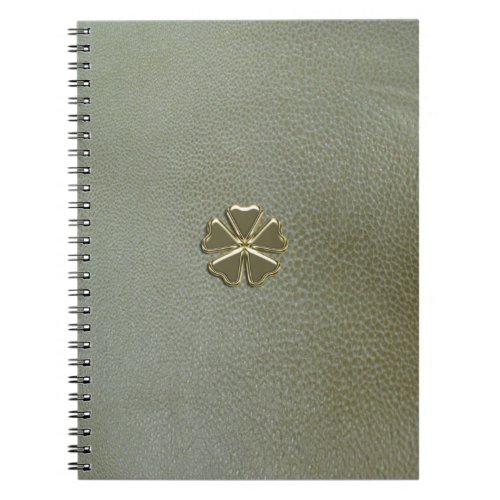 Elegant  Shamrock StPatricks DayGreen Leather Notebook