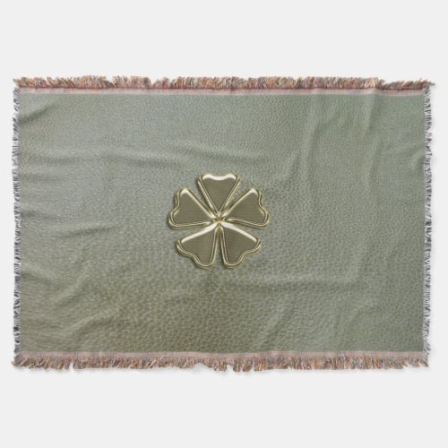 Elegant  Shamrock StPatricks DayGreen Leather Throw Blanket