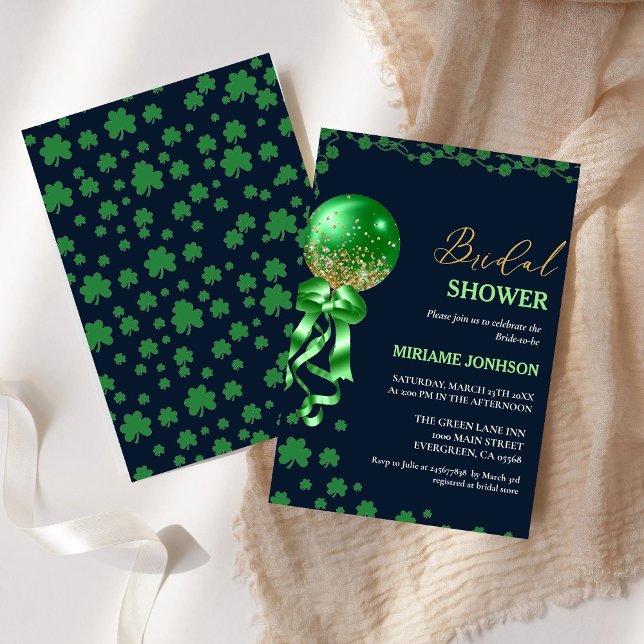 Elegant Shamrock St. Patrick's Day Bridal Shower  Invitation (Creator Uploaded)