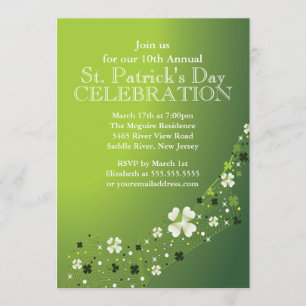 Elegant Shamrock St. Patrick's Party Invitation