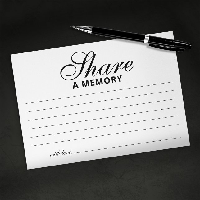 Elegant Share a Memory Funeral Enclosure Card (Creator Uploaded)