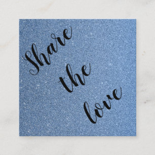 Elegant share the love glitter blue sky referral card