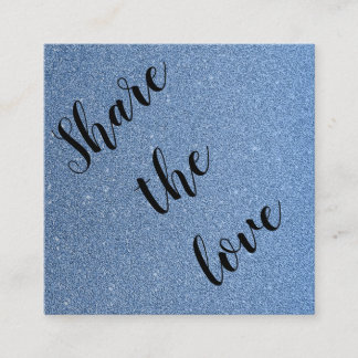Elegant share the love glitter blue sky referral card
