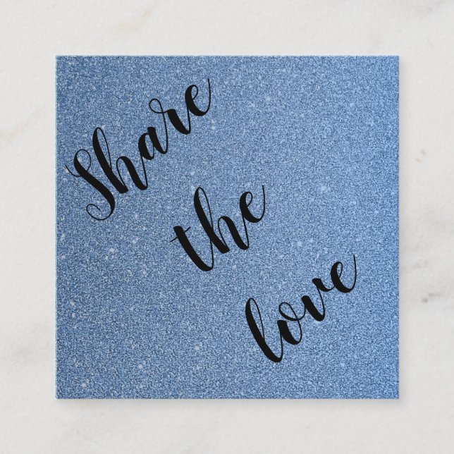 Elegant share the love glitter blue sky referral card (Front)