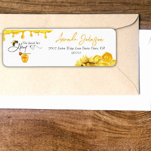 Elegant She Found Her Honey Bee Bridal Shower Label