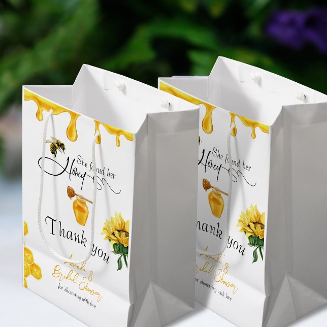 Elegant She Found Her Honey Bee Bridal Shower Medium Gift Bag (Creator Uploaded)
