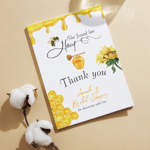 Elegant She Found Her Honey Bee Bridal Shower Thank You Card