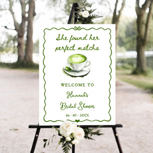 Elegant She Found Her Perfect Matcha Bridal Shower Foam Board