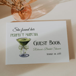 Elegant She Found Her Perfect Matcha Bridal Shower Guest Book