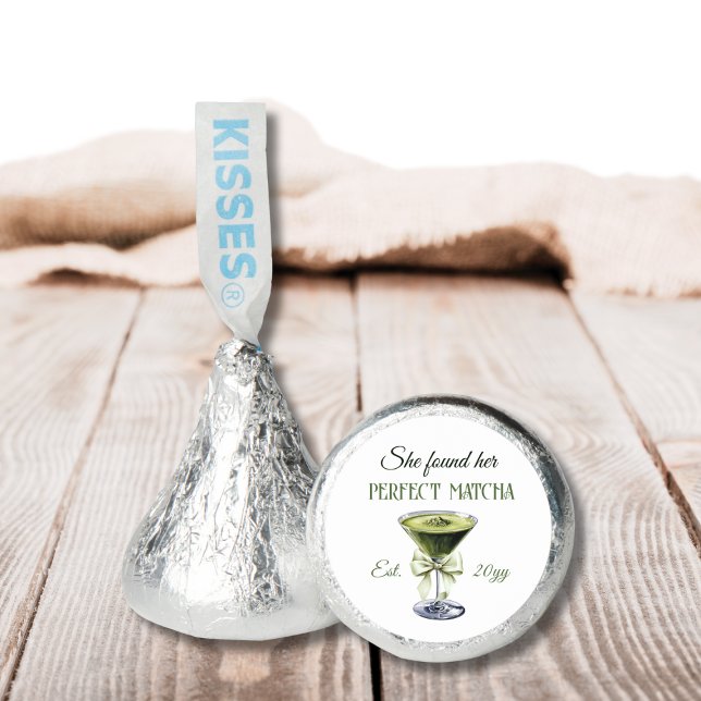 Elegant She Found Her Perfect Matcha Bridal Shower Hershey®'s Kisses® (Creator Uploaded)
