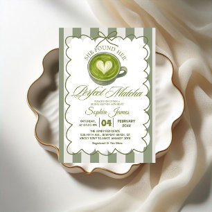 Elegant She Found Her Perfect Matcha Bridal Shower Invitation