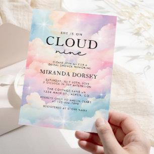 Elegant She Is On Cloud Nine Bridal Shower Invitation