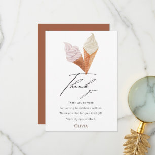 Elegant She’s Been Scooped Up Bridal Shower Thank You Card