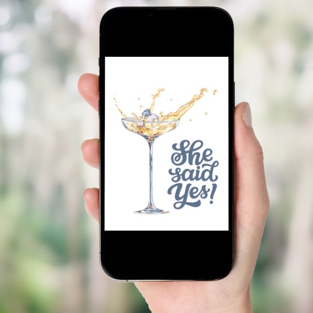 Elegant She Said Yes Champagne Engagement Party  Invitation (Front Digital)