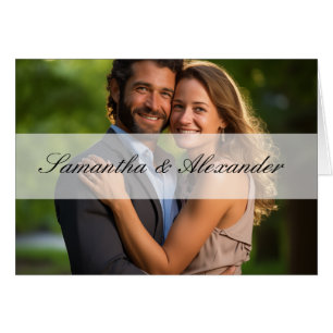 Elegant Sheer Overlay Photo Wedding Cards