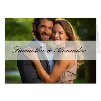 Elegant Sheer Overlay Photo Wedding Cards