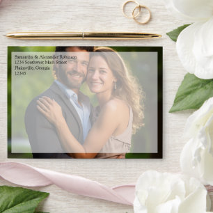 Elegant Sheer Overlay Photo Wedding Envelope