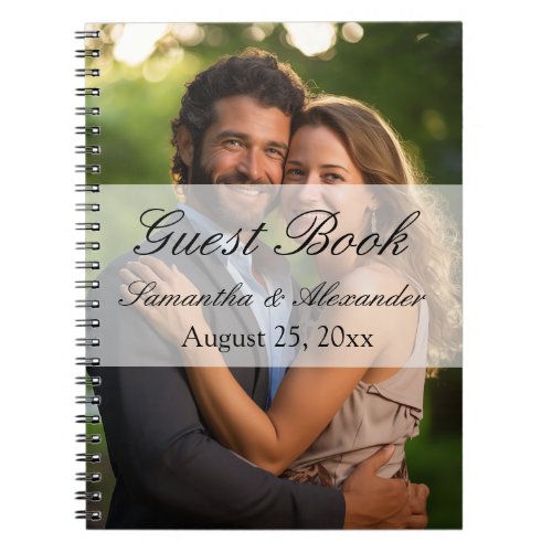 Elegant Sheer Overlay Photo Wedding Notebook