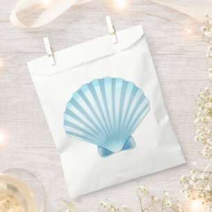 Elegant Shell Beach Blue Nautical Wedding Party Favor Bag