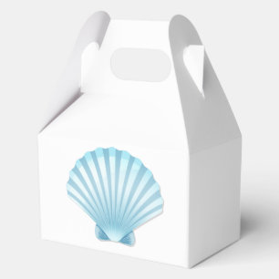 Elegant Shell Blue Nautical Beach Wedding Party Favor Boxes