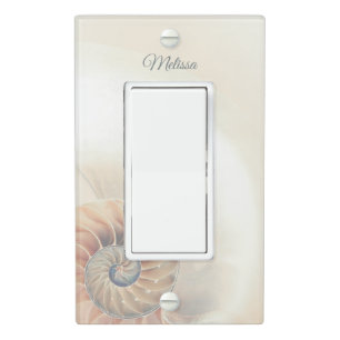 Elegant Shell   Coastal Monogram Light Switch Cover