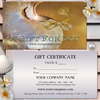 Elegant Shell Festive Gift Certificate by sunnysites at Zazzle