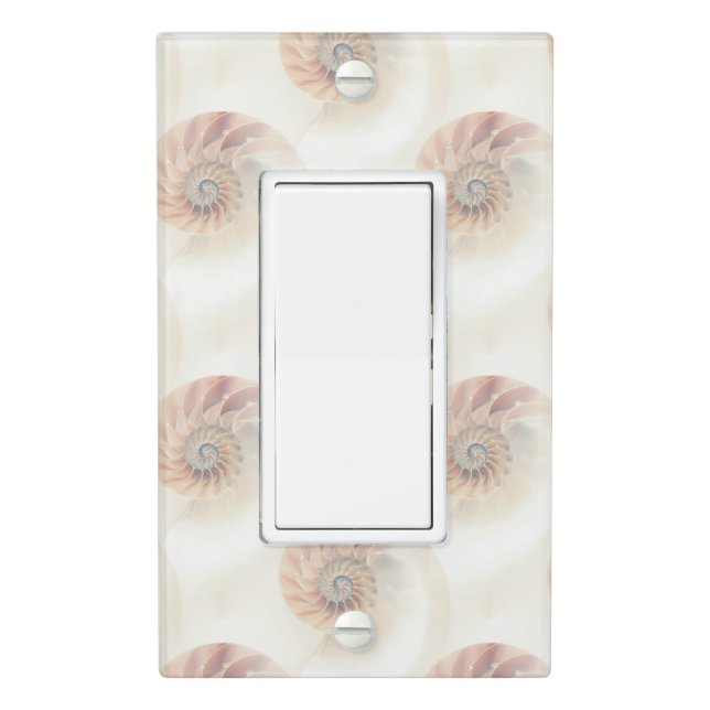 Elegant Shell Pattern Beige Light Switch Cover (In Situ)