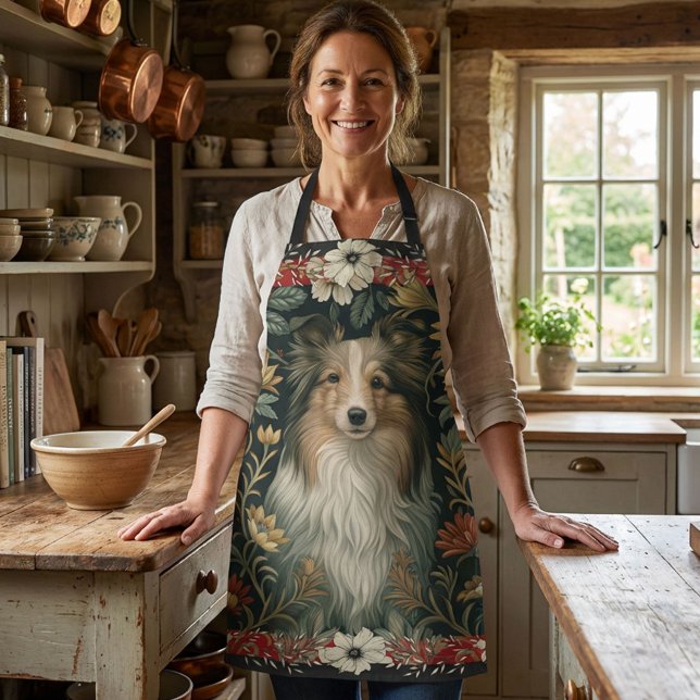 Elegant Sheltie Shetland Sheepdog Country Style Apron (Creator Uploaded)