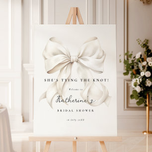 Elegant She's Tying the Knot Bow Bridal Shower Foam Board