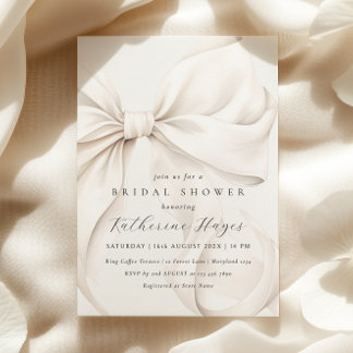 Elegant She's Tying the Knot Bow Bridal Shower Invitation