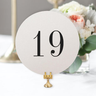 Elegant Shimmer Large Round Table Number Card