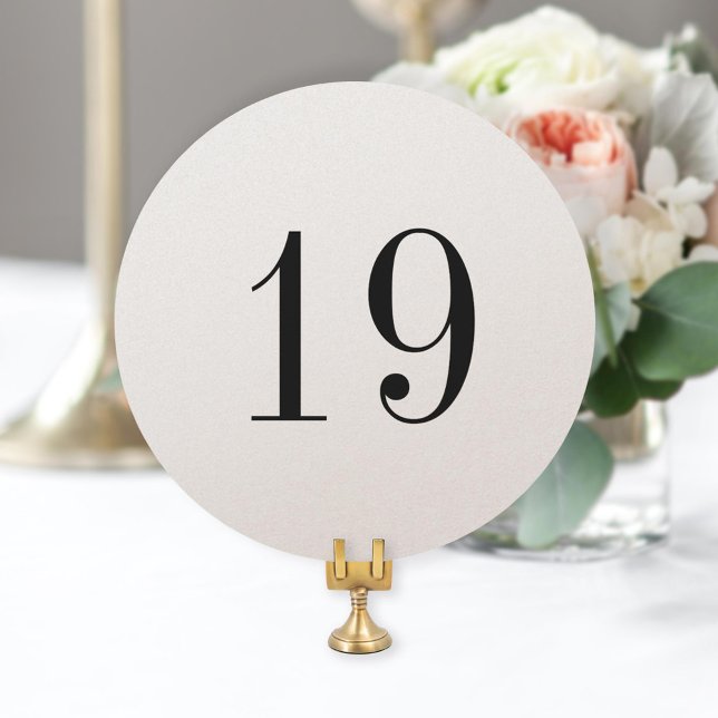 Elegant Shimmer Large Round Table Number Card (Creator Uploaded)
