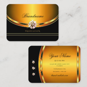 Elegant Shimmering Orange Black Sparkling Jewels Business Card