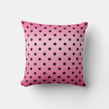 Elegant shining pink and black polka dots