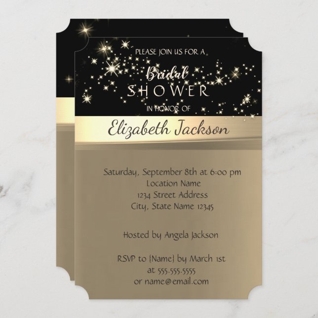 Elegant Shiny Chic  Bridal Shower Invitation (Front/Back)