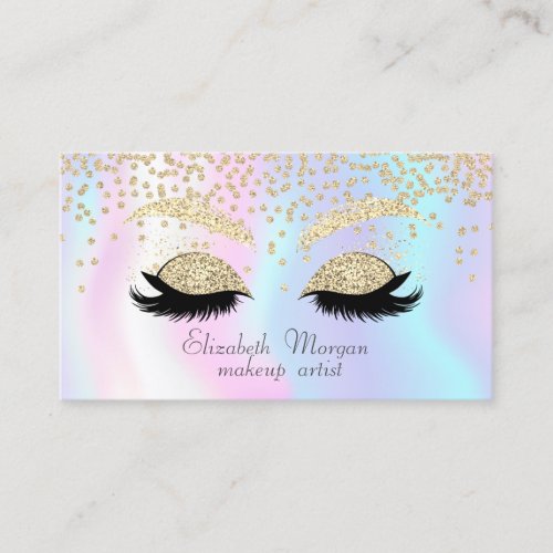 Elegant Shiny Diamonds_Glitter Faux Lashes Business Card