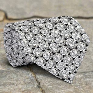 Elegant Shiny Glam Luxury Crystal Diamond Pattern Neck Tie