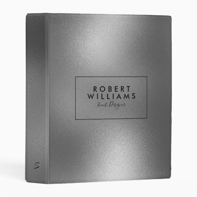 Elegant Shiny Gray Abstract Background Mini Binder (Front/Spine)