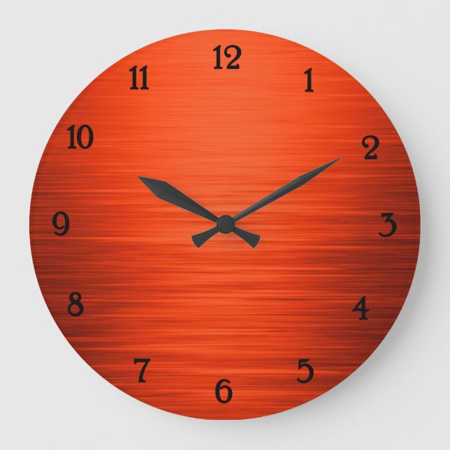 Elegant shiny orange shaded wall clock (Front)