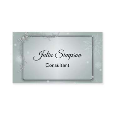 Elegant, Shiny, Ornamental, Grey, Consultant Business Card Elegant, Shiny, Ornamental, Grey, Consultant Business Card