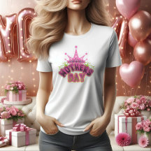 Elegant Shiny Pink Queen Crown Happy mothers day 