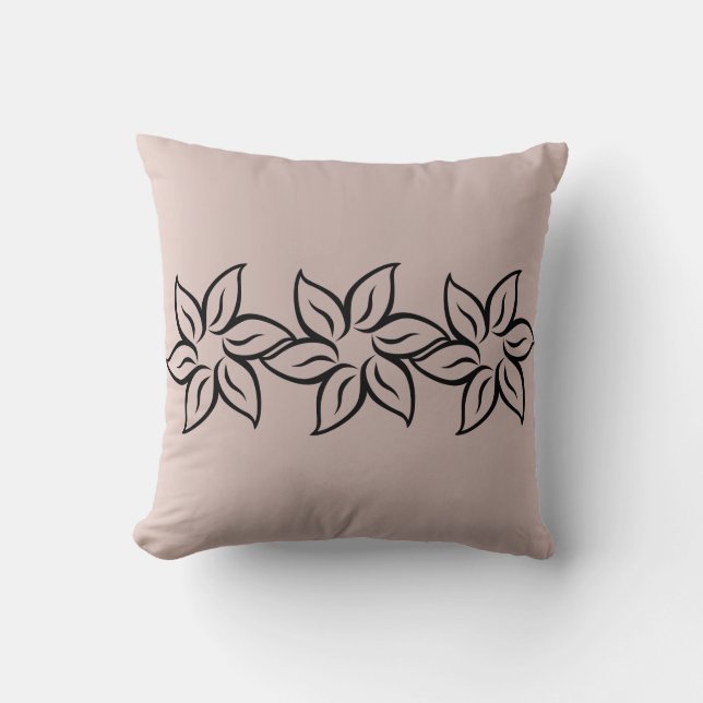 Elegant Shiny Purple Modern Flowery Pillow (Front)