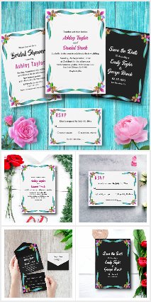Elegant Shiny Sparkle Faux Foil Floral Collection