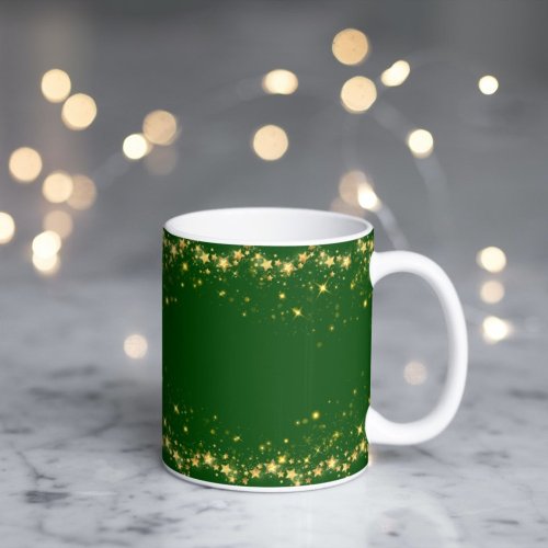 Elegant shiny stars green Mug