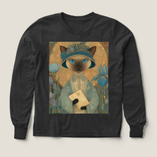 Elegant Siamese Cat in Art Nouveau Style Tri-Blend Shirts