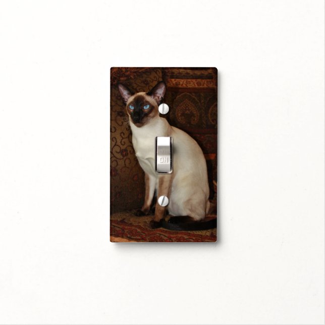 Elegant Siamese Cat Light Switch Cover (In Situ)